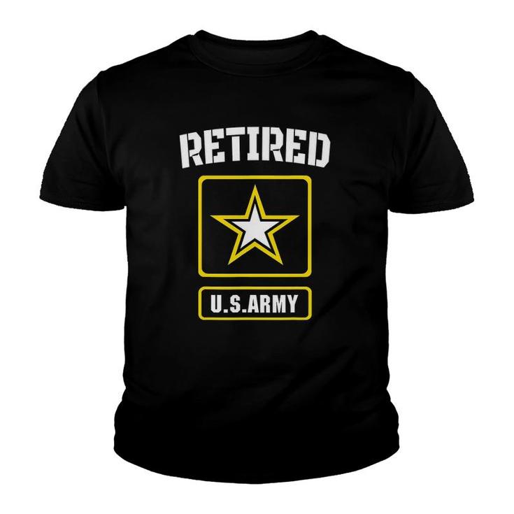 Retired Us Army Veteran For Proud Dad Grandpa Veteran Day Youth T-shirt