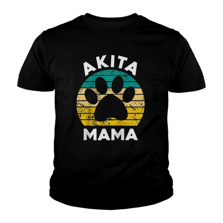 Retro Akita Mama Gift Akita Dog Owner Mother Pet Mama Raglan Baseball Tee Youth T-shirt