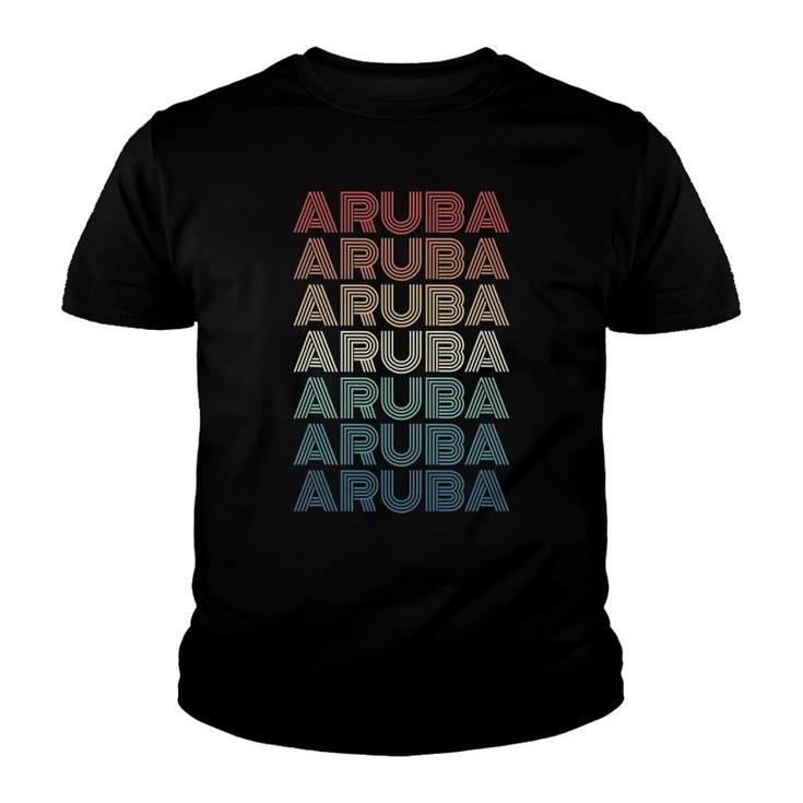 Retro Aruba Vintage 80S Style Family Vacation Youth T-shirt