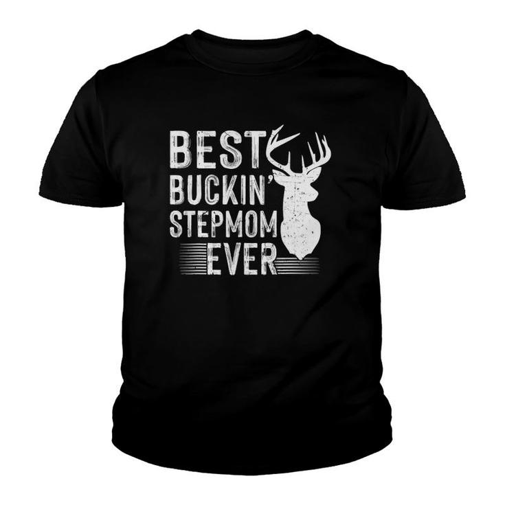 Retro Best Buckin Stepmom Ever Deer Hunters Mother's Day Gift Youth T-shirt