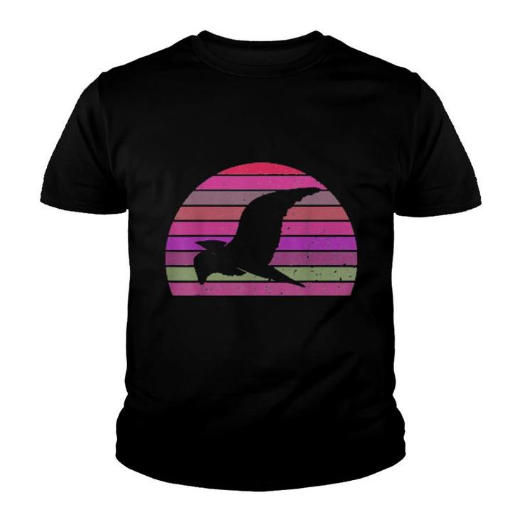Retro Crow Vintage Crow Silhouette Bird Animal 80S 90S  Youth T-shirt