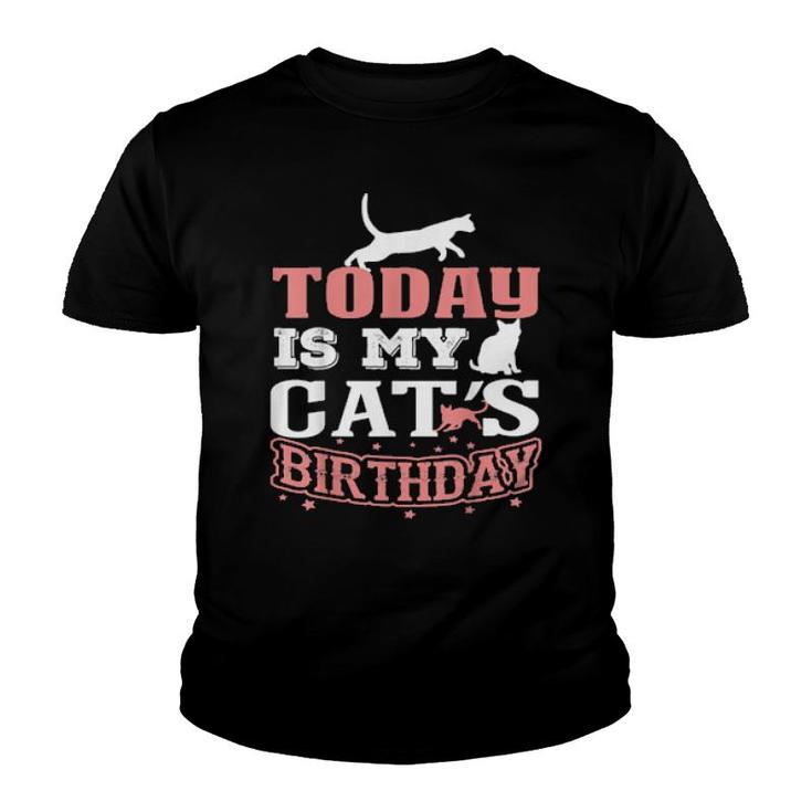 Retro For Cat Lovers, Cats, Today Is My Cats Birthday  Youth T-shirt
