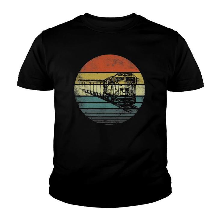 Retro Freight Train Driver Gifts Men Railroad Engine Driver Youth T-shirt