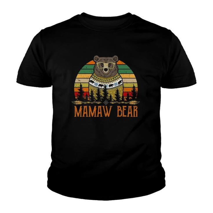 Retro Mamaw Bear Matching Family Funny Fathers Day Youth T-shirt