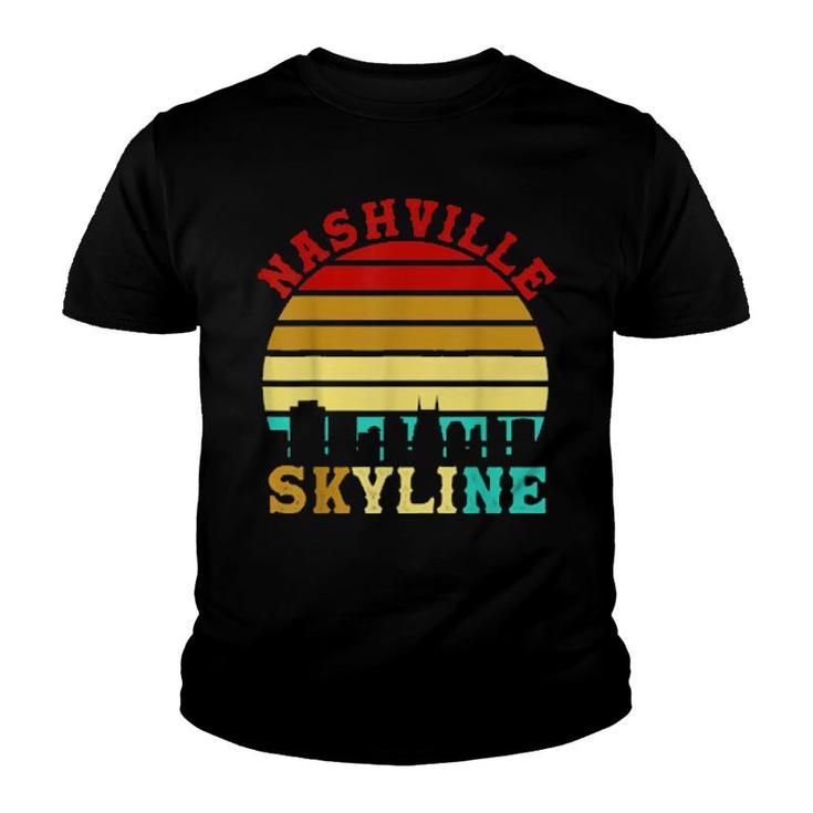 Retro Nashville Tennessee Vintage Skyline Home Country Music  Youth T-shirt