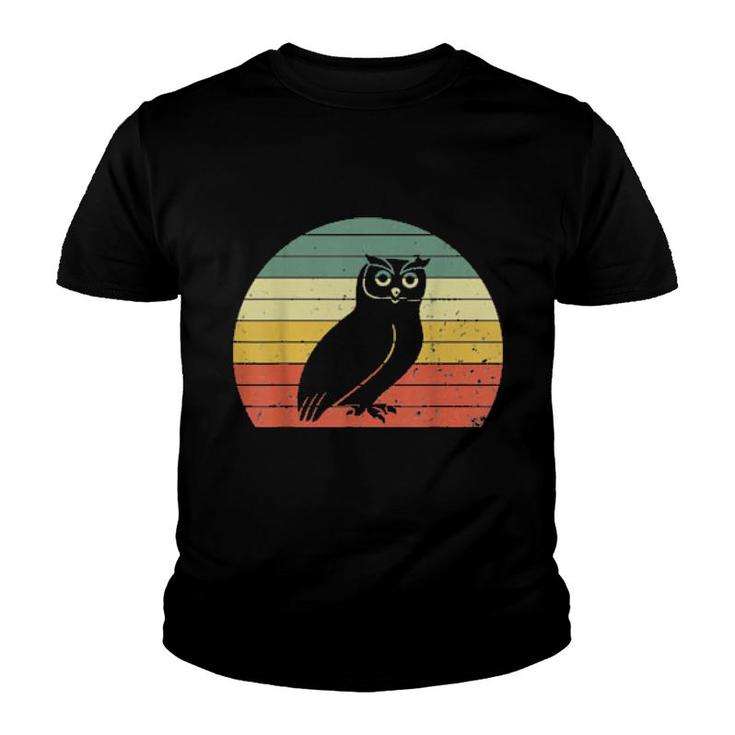 Retro Owl Vintage Owl Silhouette Bird Animal 70S 80S  Youth T-shirt