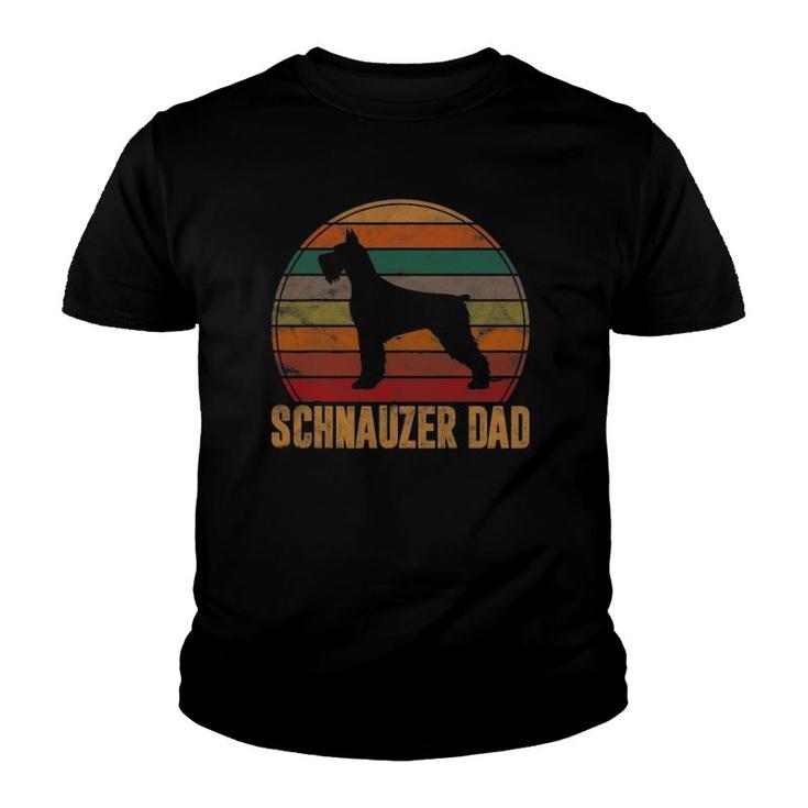Retro Schnauzer Dad Gift Standard Giant Dog Owner Pet Father Youth T-shirt