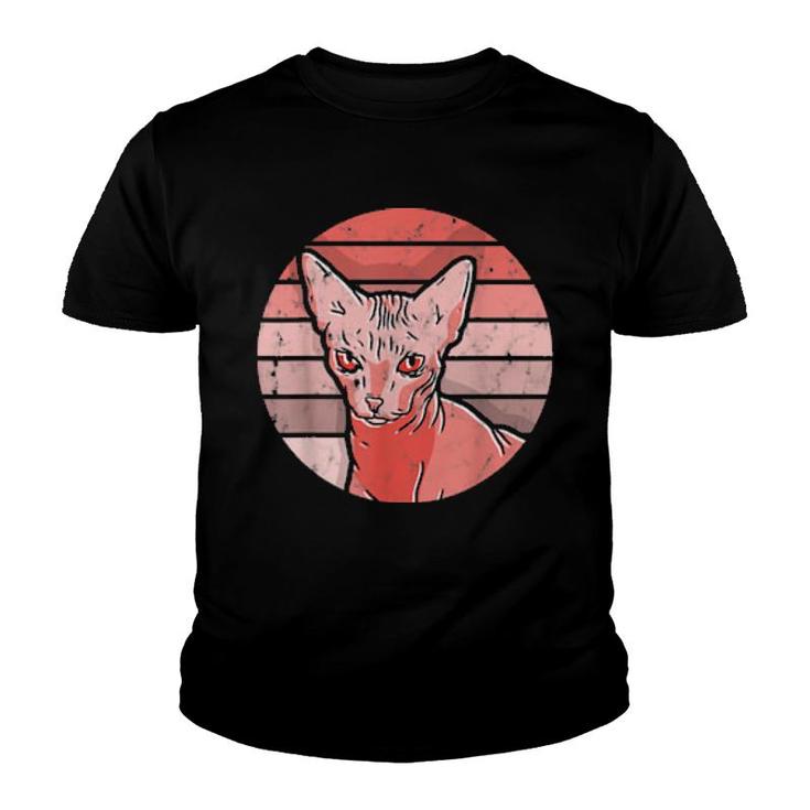 Retro Sphynx Katze Motiv Haustier Kätzchen Katzen Sphynx  Youth T-shirt