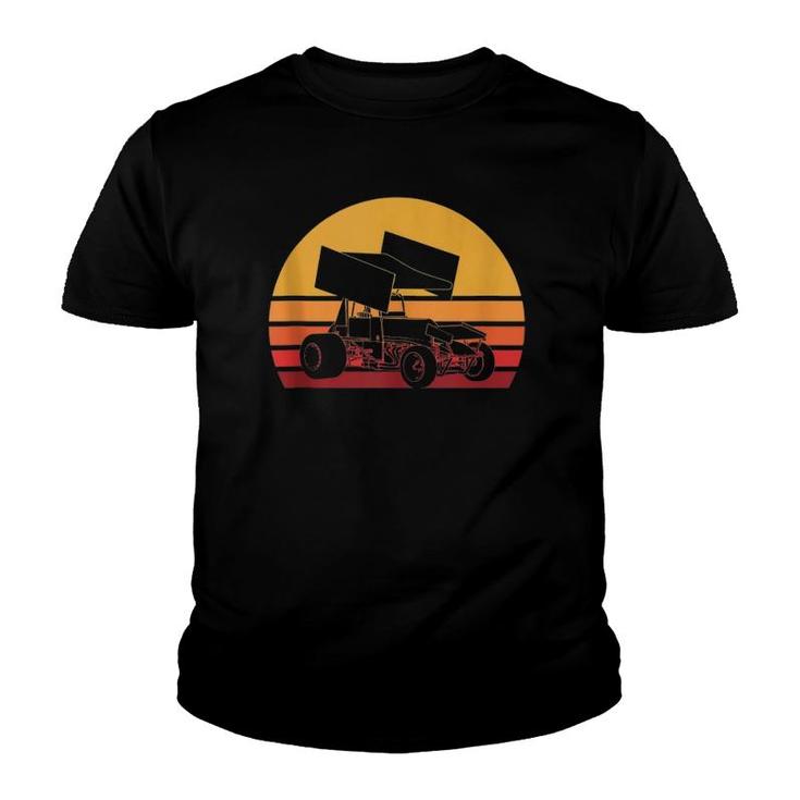 Retro Sprint Car Racing Vintage Winged Race Car  Youth T-shirt