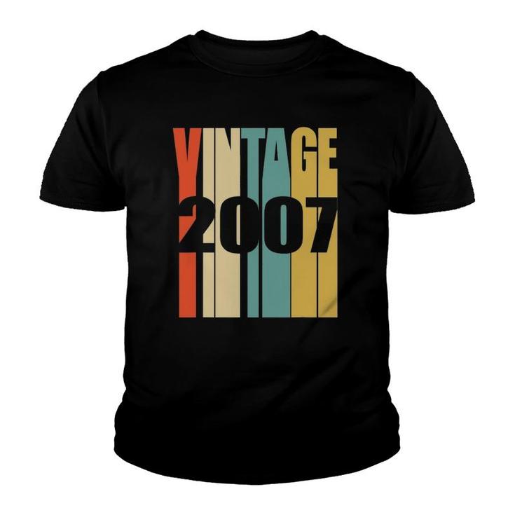 Retro Vintage 2007 14 Yrs Old Bday 14Th Birthday Tee Youth T-shirt