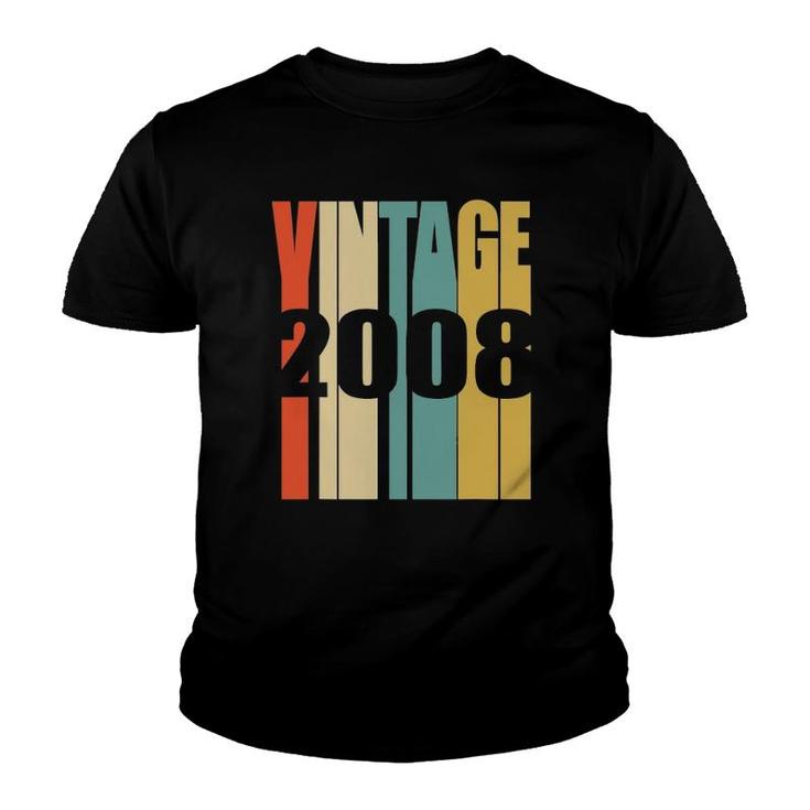Retro Vintage 2008 13 Yrs Old Bday 13Th Birthday Tee Youth T-shirt
