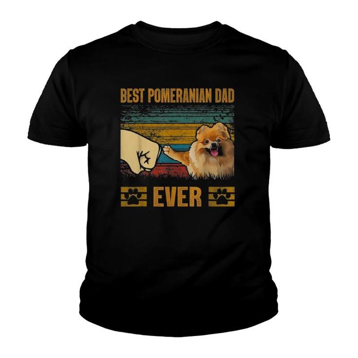 Retro Vintage Best Pomeranian Dad Ever Funny Youth T-shirt