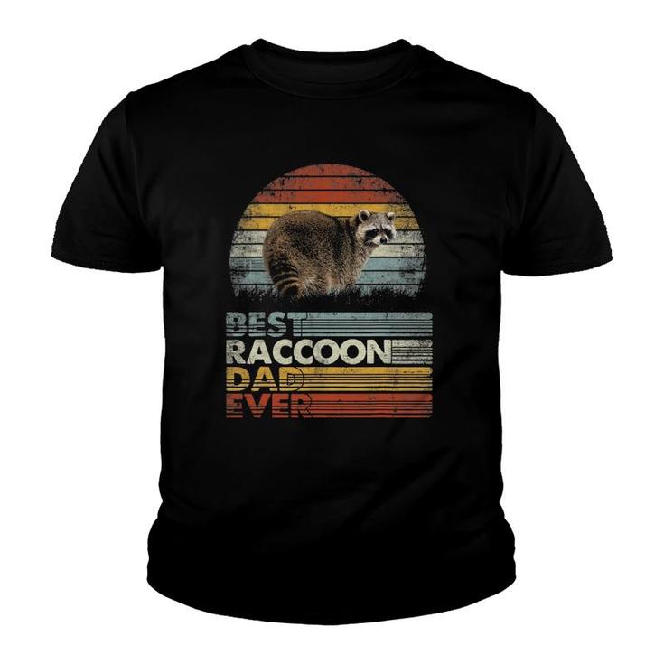 Retro Vintage Best Raccoon Dad Ever Animals Lover Youth T-shirt