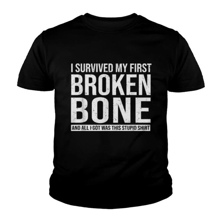 Retro Vintage Broken Bone Get Well Sarcastic Quote  Youth T-shirt