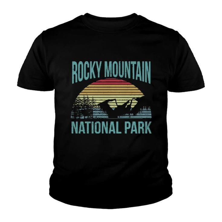 Retro Vintage National Park Rocky Mountain National Park Youth T-shirt