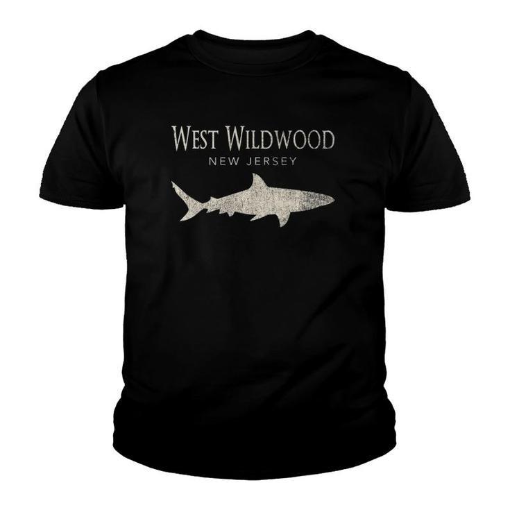 Retro West Wildwood Nj Shark Youth T-shirt