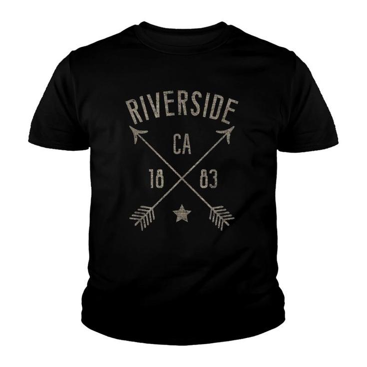 Riverside California Vintage Distressed Boho Style Home City Youth T-shirt