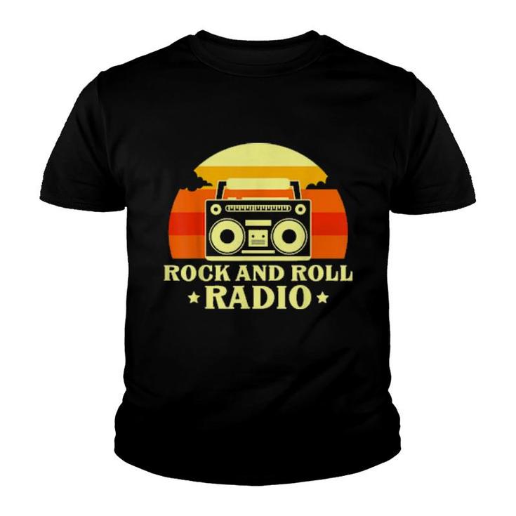 Rock And Roll Radio 70'S 80'S Vintage Rock And Roll  Youth T-shirt