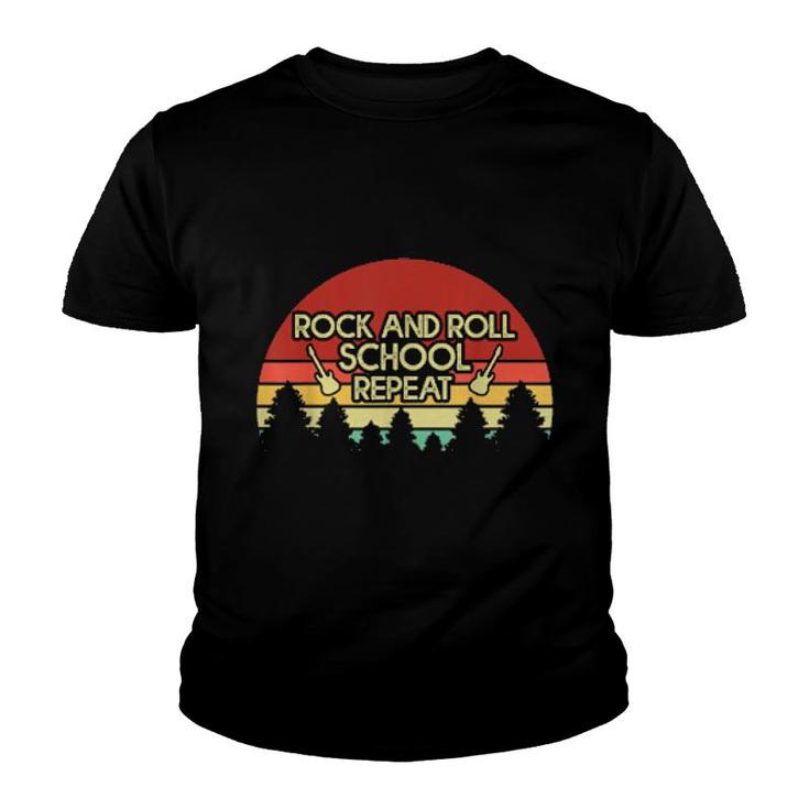 Rock And Roll School Repeat Rock N Roll Youth T-shirt