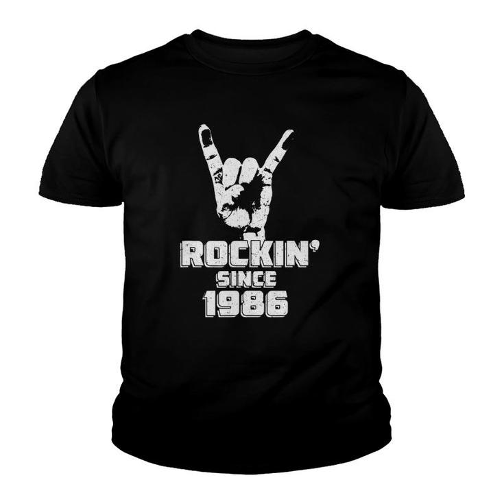 Rockin' Since 1986 Vintage Rock Music 35Th Birthday Gift Youth T-shirt