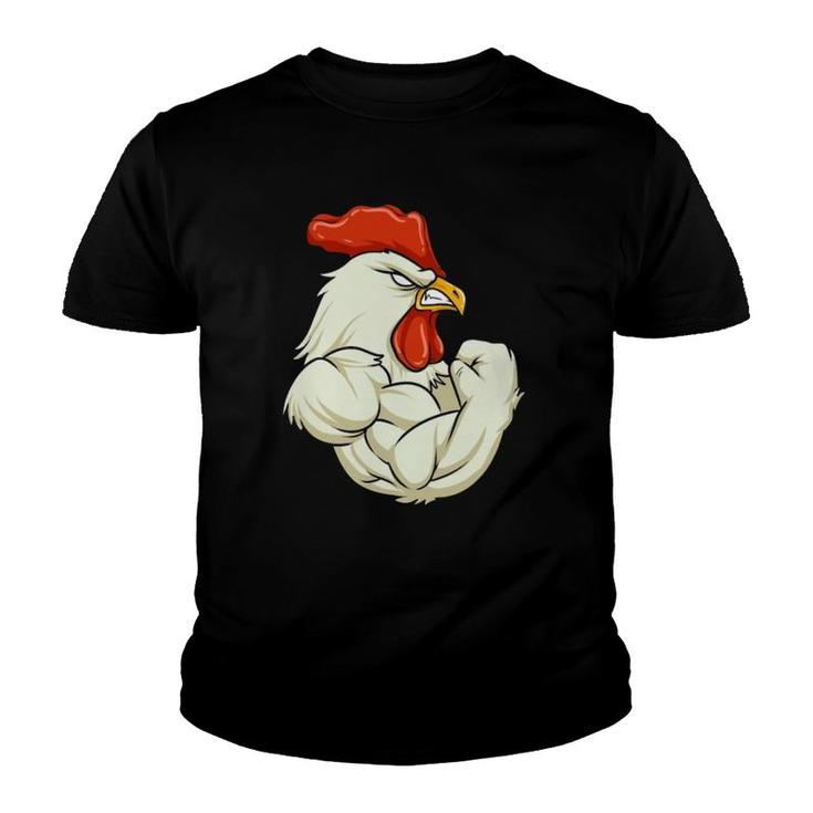 Rooster At The Gym Swole Workout Funny Gift Youth T-shirt