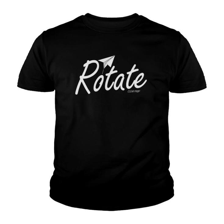 Rotate Clear Prop Paper Plane Pilot Youth T-shirt