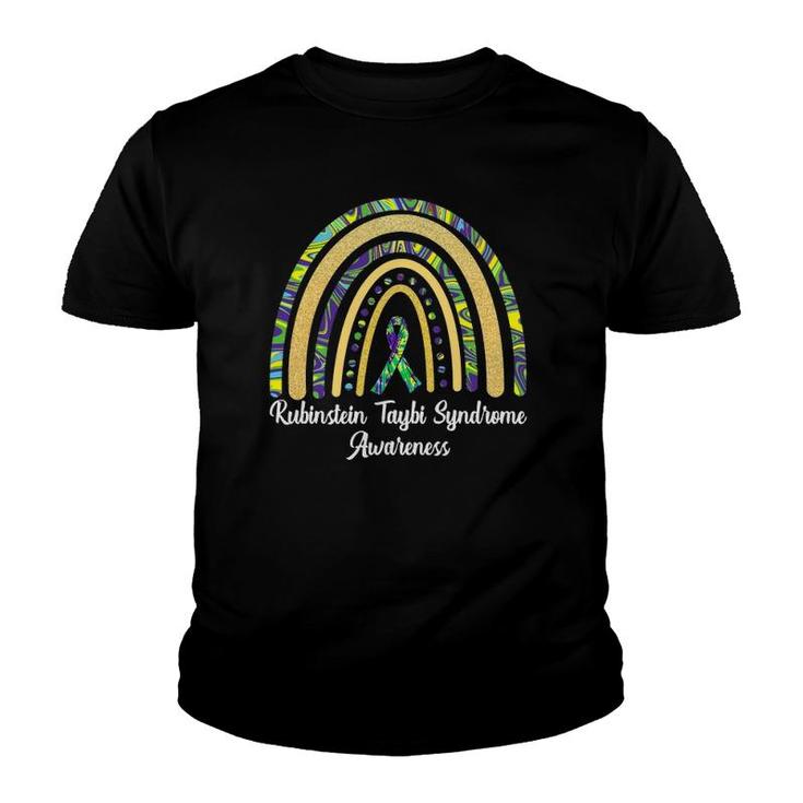 Rubinstein Taybi Syndrome Awareness Rts Rainbow & Ribbon Youth T-shirt