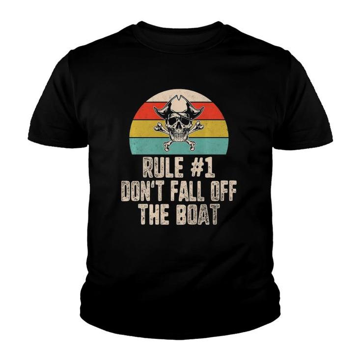 Rule 1 Don't Fall Off Boat Pirate Skull Tampa Gasparilla  Youth T-shirt