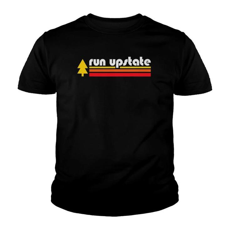 Run Upstate  - Retro Stripes Tree Youth T-shirt