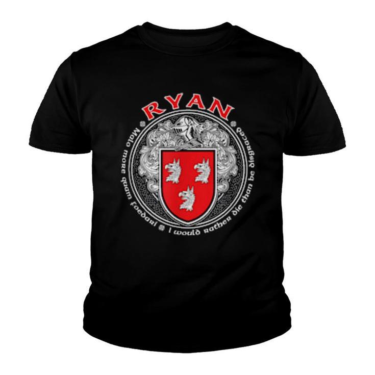 Ryan Family Crest Coat Of Arms  Youth T-shirt