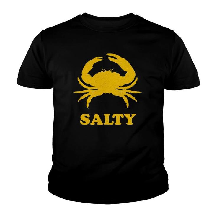 Salty Crab Vintage Surfing Crab Lover Gift Youth T-shirt