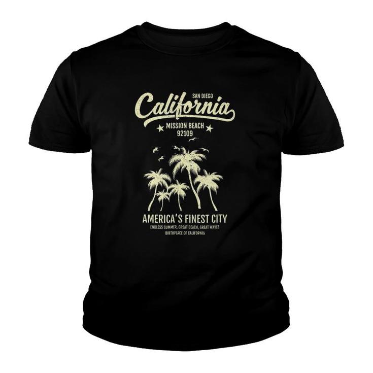 San Diego Ca California Mission Beach 92109 Tee Youth T-shirt