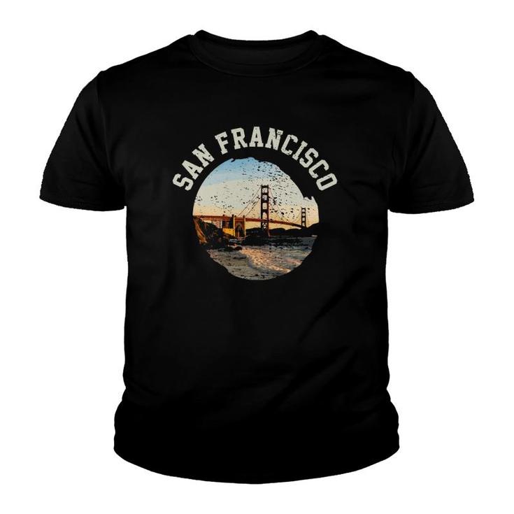 San Francisco Golden Gate Bridge California Usa Vintage Gift Youth T-shirt