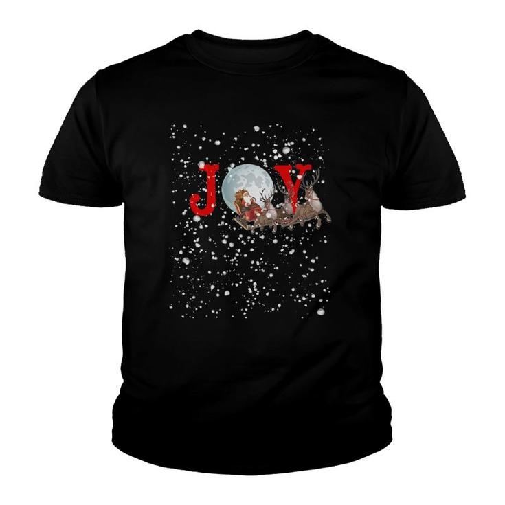 Santa And Sleigh Bring Joy On A Snowy Christmas Eve Holiday Youth T-shirt