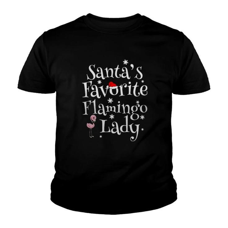 Santa's Favorite Flamingo Lady Youth T-shirt