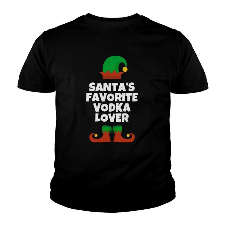 Santa's Favorite Vodka Lover Funny Christmas Gift Youth T-shirt