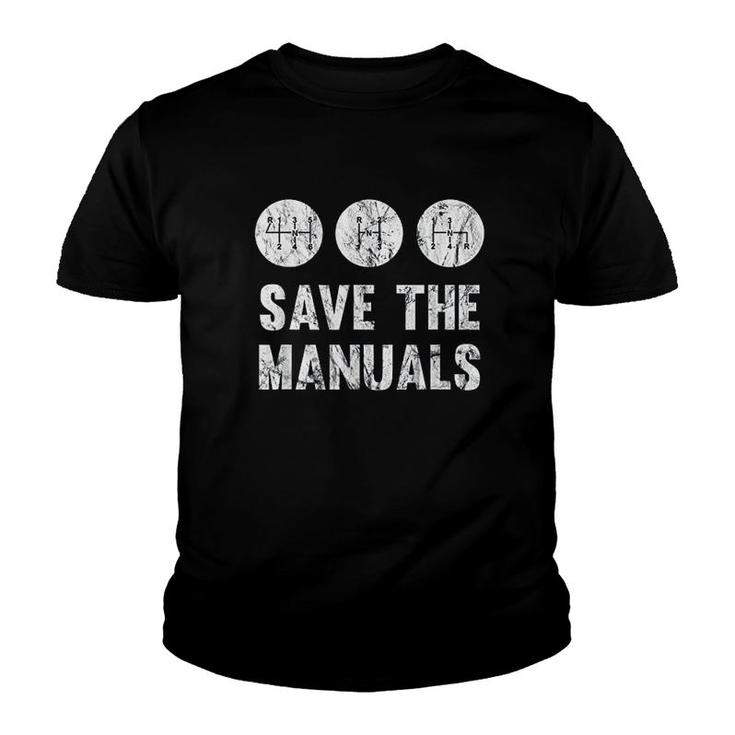 Save The Manuals Manual Transmission Youth T-shirt