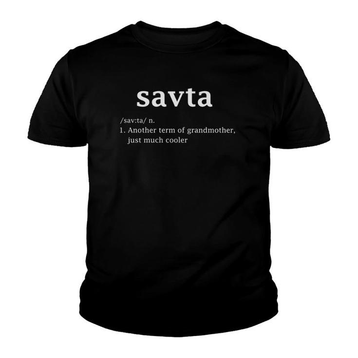 Savta Definition Funny Hebrew Grandma Mother Day Gifts Youth T-shirt