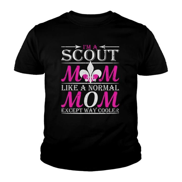 Scout Mom Club Outdoors Boy Leader Scouting Women Gift Youth T-shirt
