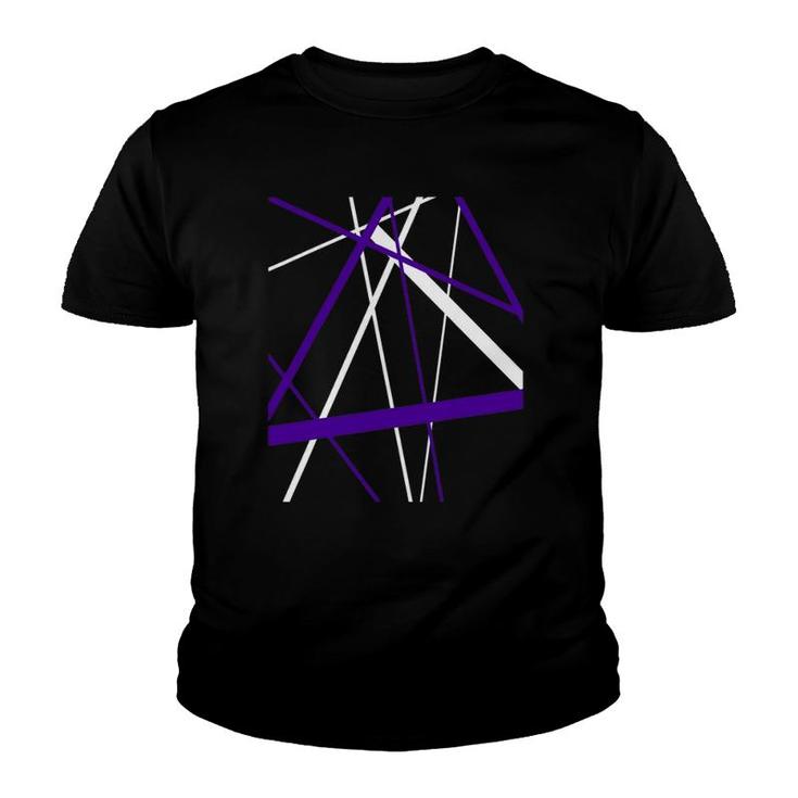 Seamless Abstract White And Lilac Strips Pattern Youth T-shirt