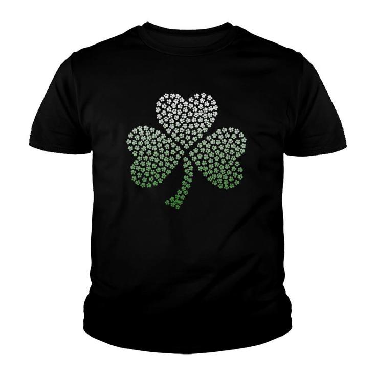 Shamrock Paw Print For Dog Or Cat Lover White & Green Youth T-shirt