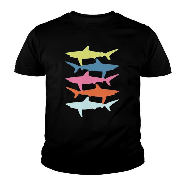 Shark Vintage Fish Summer Fishing Fisherman Gift Beach Surf Youth T-shirt