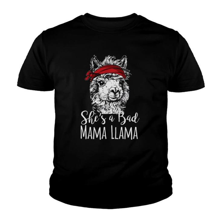 She Is A Bad Mama Llama Bandana Gag Graphic Tee  Gift Youth T-shirt