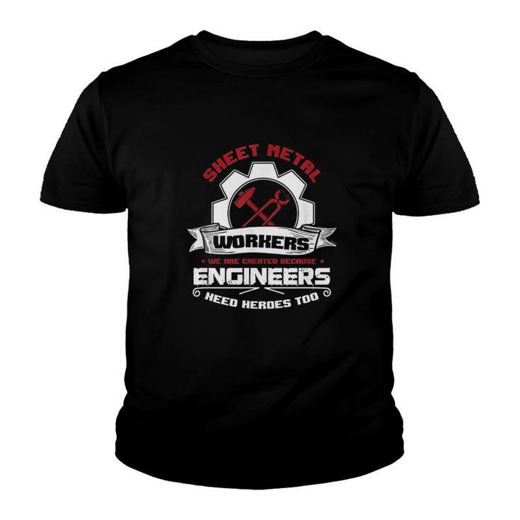 Sheet Metal Worker Engineer Heroes Youth T-shirt
