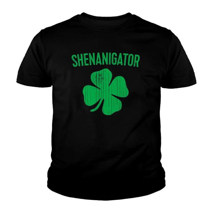 Shenanigator Saint Patrick's Day Green Shamrock Youth T-shirt