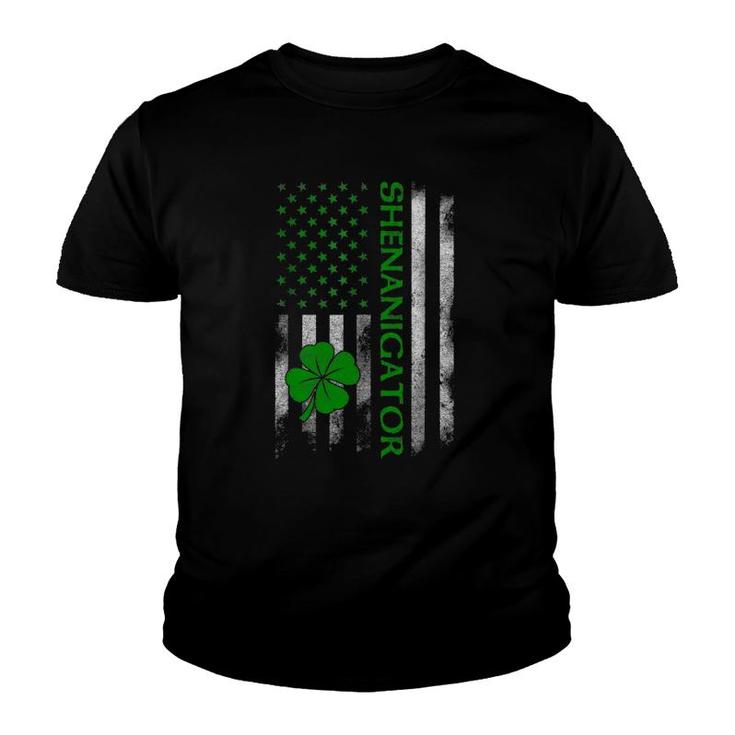 Shenanigator St Patrick's Day Irish American Flag Vintage Youth T-shirt