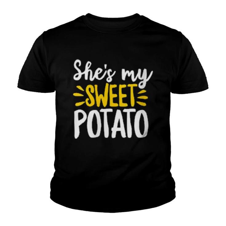 She's My Sweet Potato I Yam Thanksgiving Food Pun  Youth T-shirt