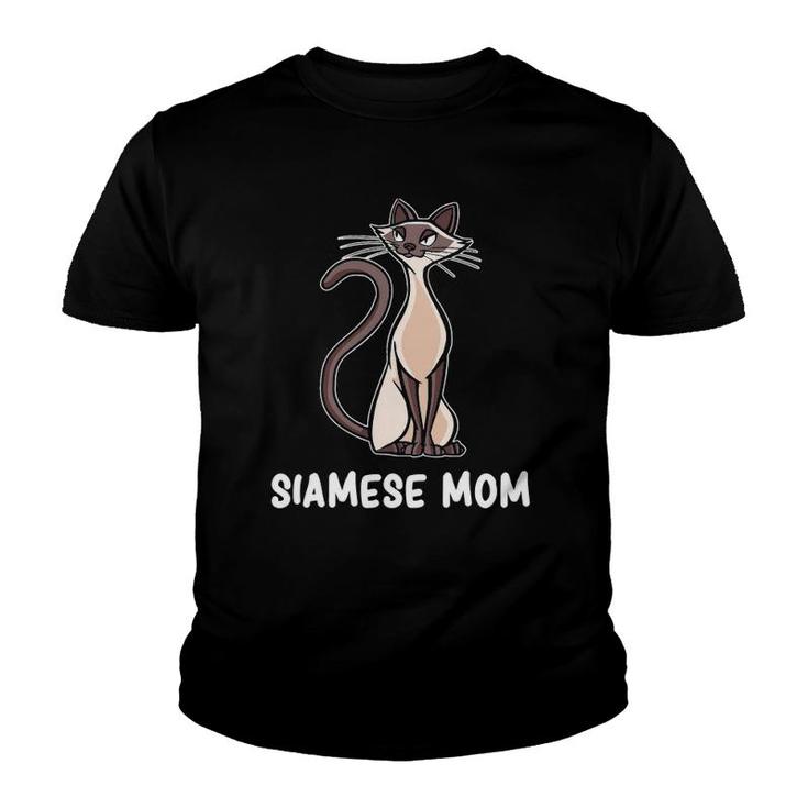 Siamese Mom Motif For Cat Lovers Youth T-shirt