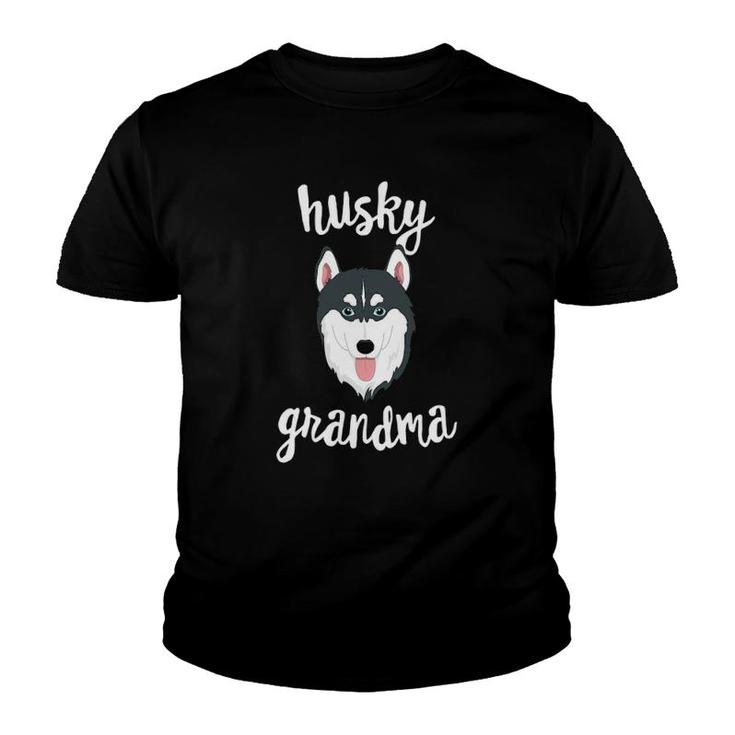Siberian Husky Grandma Pawma Dog Grandparents Grand Maw Youth T-shirt