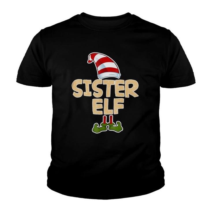 Sister Elf Funny Merry Christmas Costume Gif Youth T-shirt